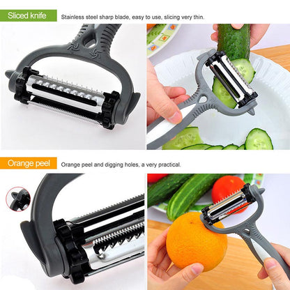 3-in-1 Rotating Vegetable Peeler and Slicer Tool by HitMyNeed