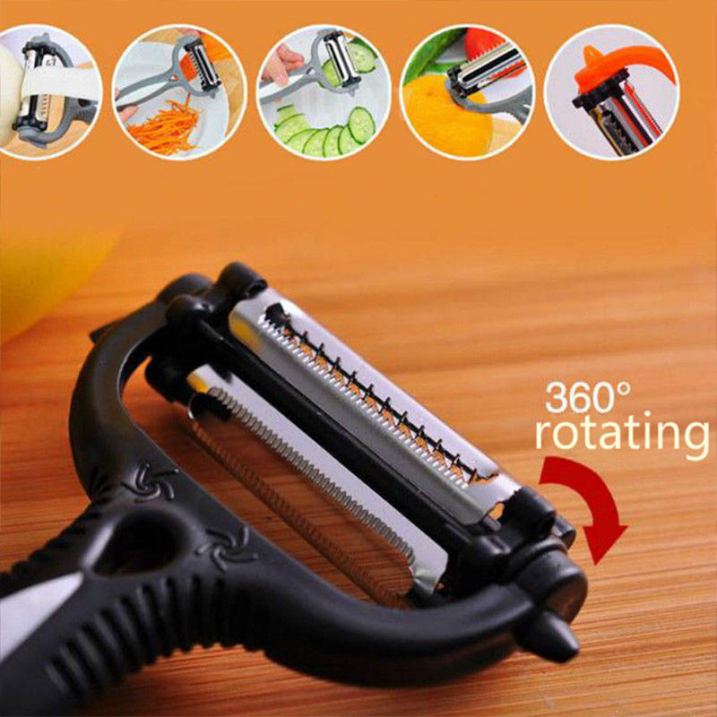 3-in-1 Rotating Vegetable Peeler and Slicer Tool by HitMyNeed