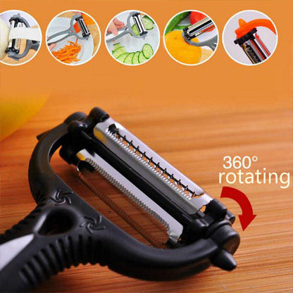 3-in-1 Rotating Vegetable Peeler and Slicer Tool by HitMyNeed