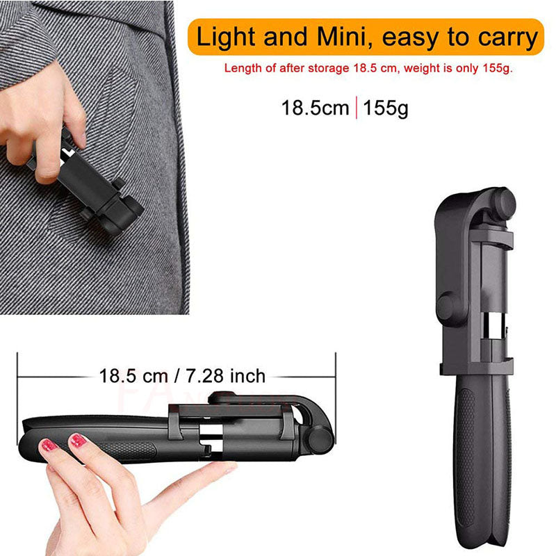 3-in-1 Selfie Stick Tripod with Bluetooth Remote by HitMyNeed
