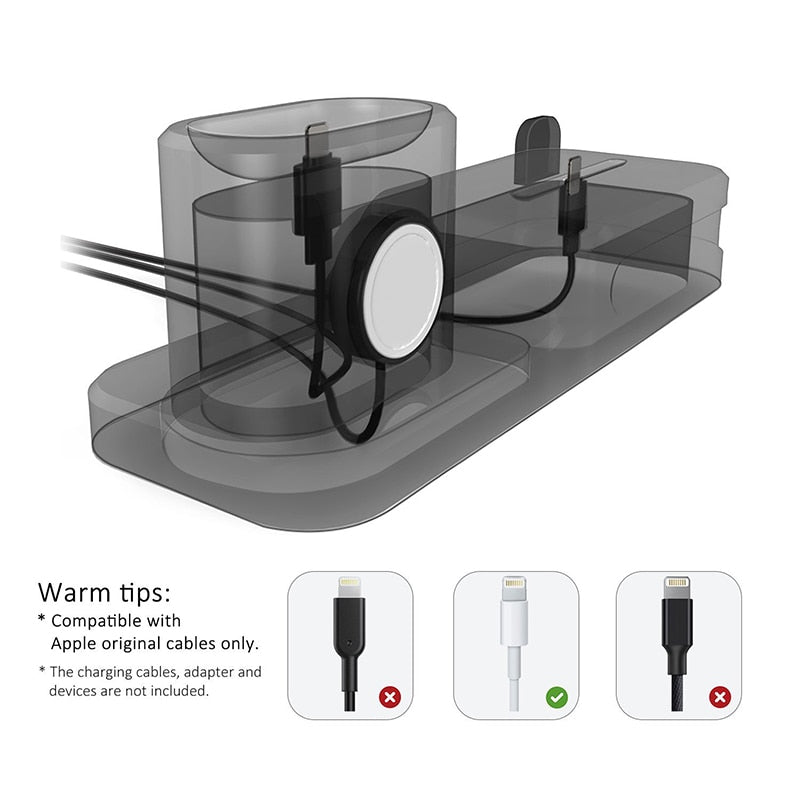 3-in-1 Silicone Charging Dock for iPhone, Watch & AirPods by HitMyNeed
