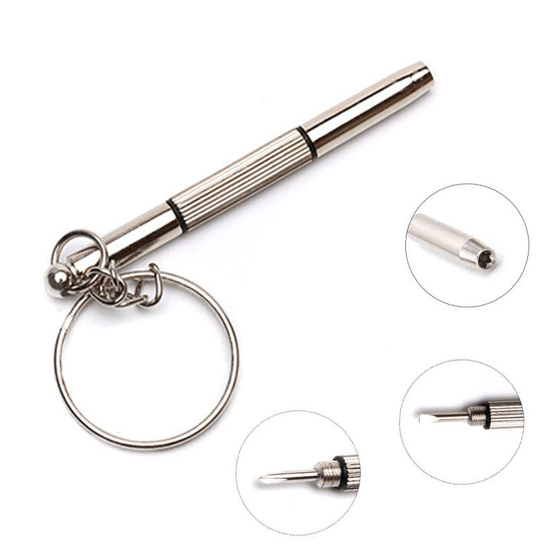 3-in-1 Stainless Steel Eyeglass Screwdriver Keychain by HitMyNeed