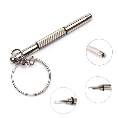 3-in-1 Stainless Steel Eyeglass Screwdriver Keychain by HitMyNeed