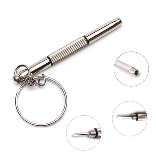 3-in-1 Stainless Steel Eyeglass Screwdriver Keychain by HitMyNeed
