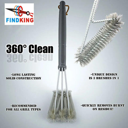 3-in-1 Stainless Steel Grill Cleaning Brush by HitMyNeed