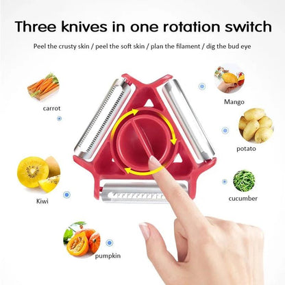 3-in-1 Stainless Steel Magic Trio Peeler Set by HitMyNeed