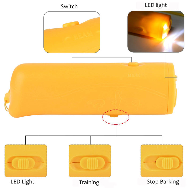 3 in 1 Ultrasonic Dog Repeller with LED Light by HitMyNeed