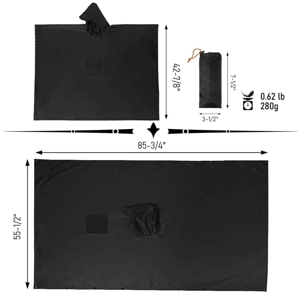 3-in-1 Waterproof Military Outdoor Rain Poncho by HitMyNeed