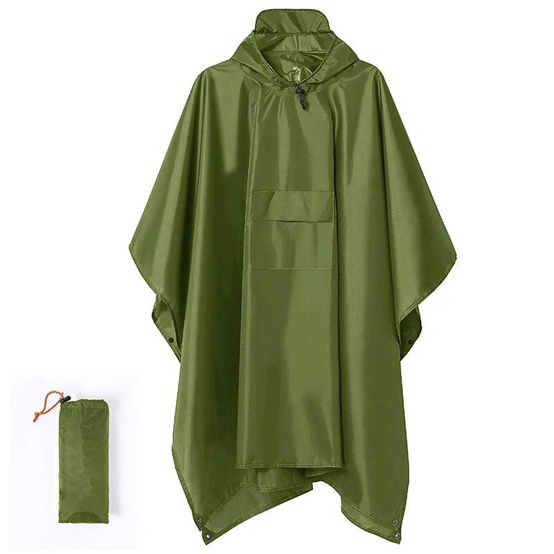 3-in-1 Waterproof Military Outdoor Rain Poncho 3-in-1-army-green by HitMyNeed
