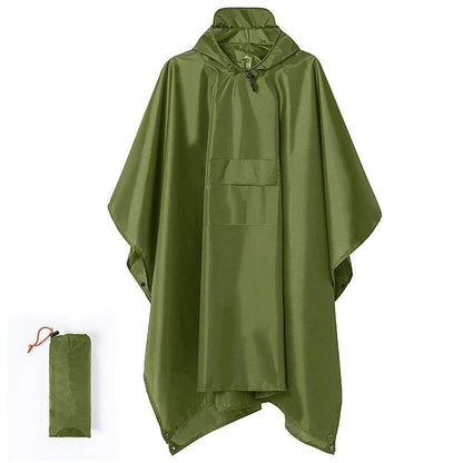 3-in-1 Waterproof Military Outdoor Rain Poncho 3-in-1-army-green by HitMyNeed