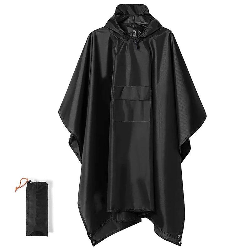3-in-1 Waterproof Military Outdoor Rain Poncho 3-in-1-black by HitMyNeed