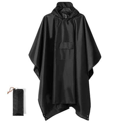 3-in-1 Waterproof Military Outdoor Rain Poncho 3-in-1-black by HitMyNeed