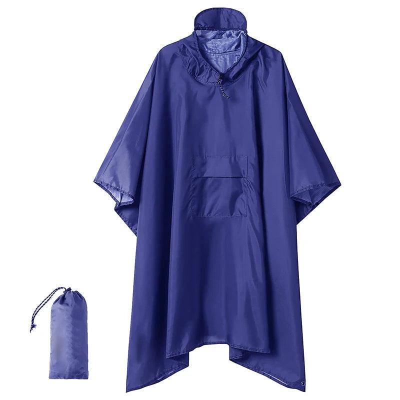 3-in-1 Waterproof Military Outdoor Rain Poncho 3-in-1-blue by HitMyNeed