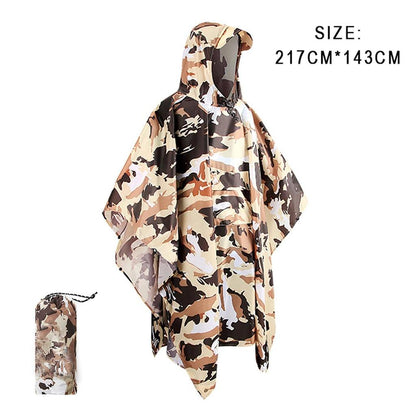 3-in-1 Waterproof Military Outdoor Rain Poncho desert-camouflage by HitMyNeed