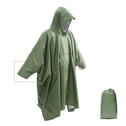 3-in-1 Waterproof Military Outdoor Rain Poncho new-army-green-2 by HitMyNeed