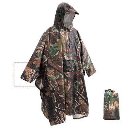 3-in-1 Waterproof Military Outdoor Rain Poncho new-leaf-camouflage by HitMyNeed