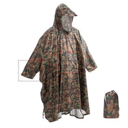 3-in-1 Waterproof Military Outdoor Rain Poncho new-red-camouflage by HitMyNeed