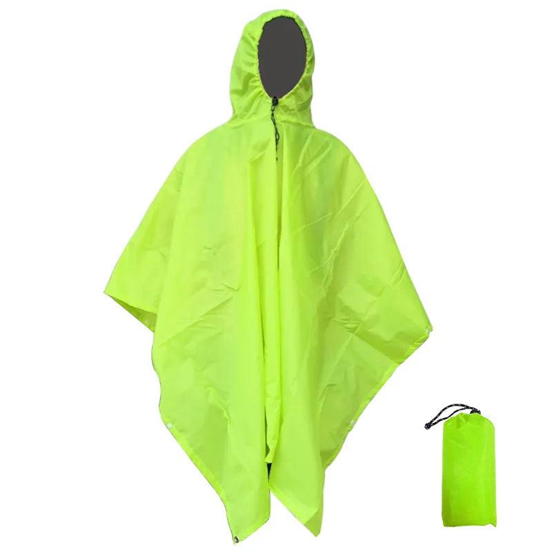 3-in-1 Waterproof Military Outdoor Rain Poncho old-fruit-green by HitMyNeed