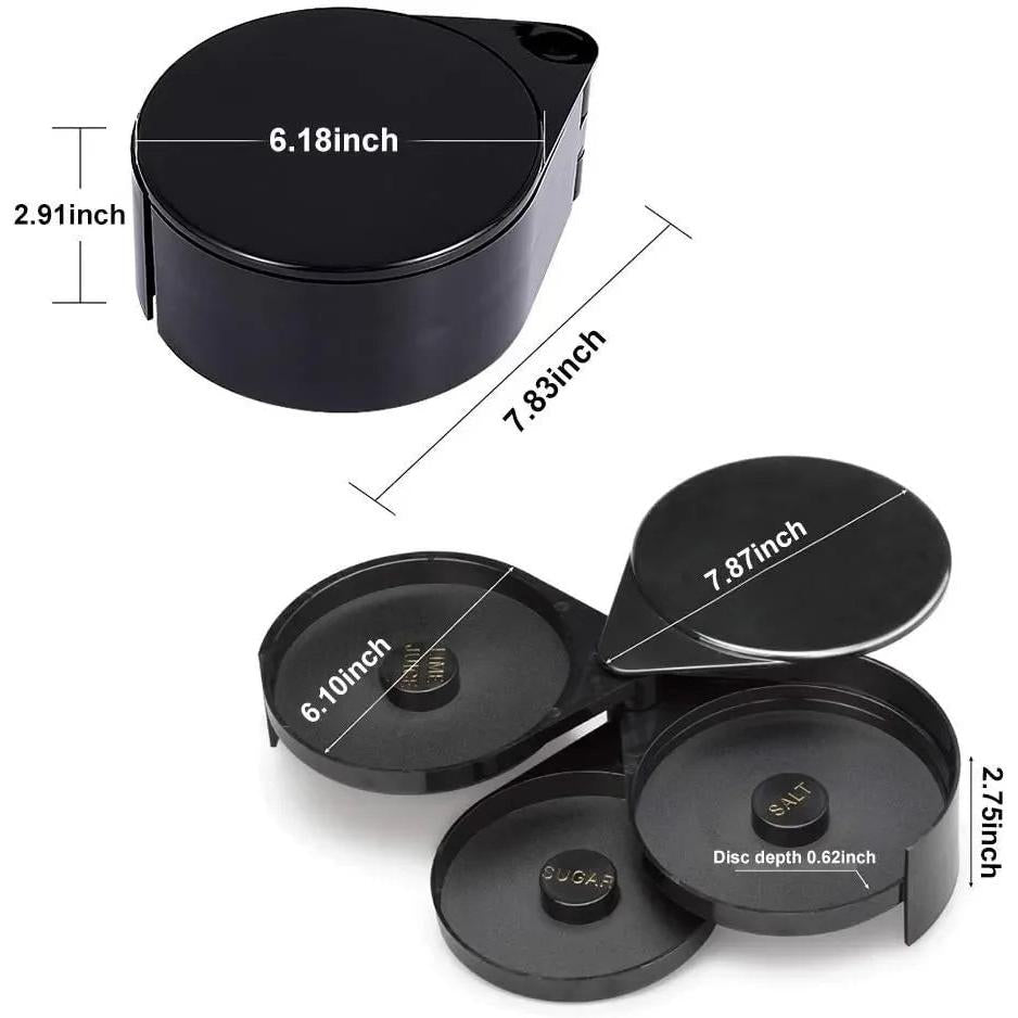 3-Layer Cocktail Rimmer & Seasoning Box, Black ABS by HitMyNeed