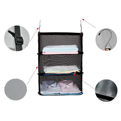 3-Layer Mesh Hanging Closet Organizer with Hooks by HitMyNeed