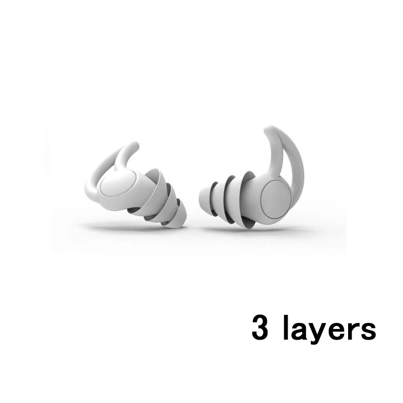 3-Layer Reusable Earplugs for Sleep, Work & Travel 3-layers-gray by HitMyNeed