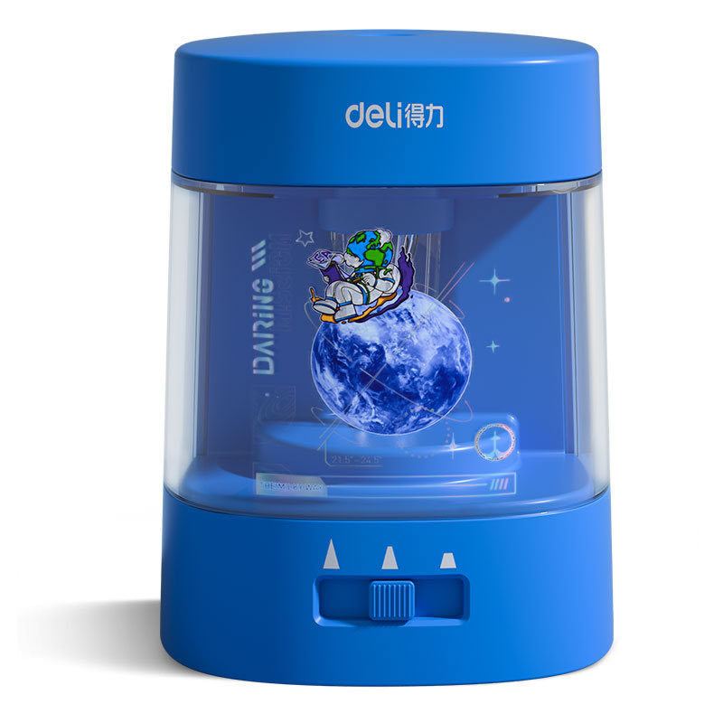 3-Mode Automatic Electric Pencil Sharpener navy-blue by HitMyNeed