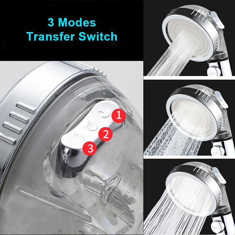 3-Mode Shower Head Filter with Mineral Beads by HitMyNeed