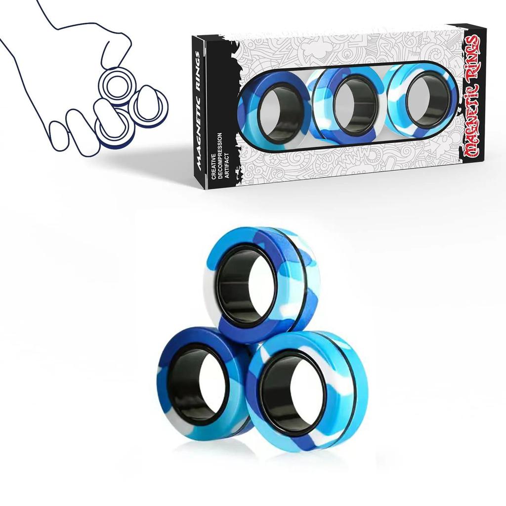 3-Pack Magnetic Fidget Rings for Stress & Focus by HitMyNeed