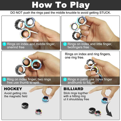 3-Pack Magnetic Fidget Rings for Stress & Focus by HitMyNeed