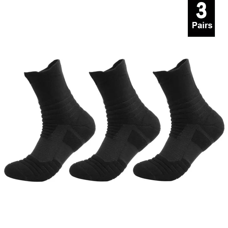 3 Pairs Unisex Anti-Slip Sports Socks EU 39-45 3pairs-long-black by HitMyNeed