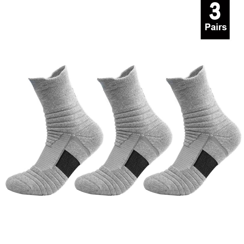 3 Pairs Unisex Anti-Slip Sports Socks EU 39-45 3pairs-long-grey by HitMyNeed