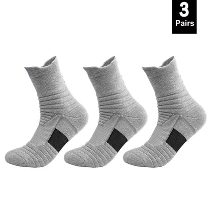 3 Pairs Unisex Anti-Slip Sports Socks EU 39-45 3pairs-long-grey by HitMyNeed