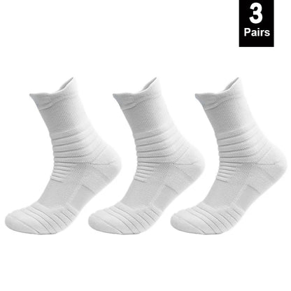 3 Pairs Unisex Anti-Slip Sports Socks EU 39-45 3pairs-long-white by HitMyNeed