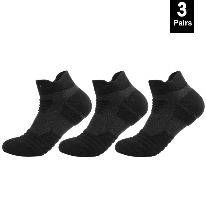 3 Pairs Unisex Anti-Slip Sports Socks EU 39-45 3pairs-short-black by HitMyNeed