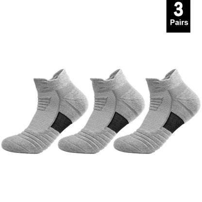 3 Pairs Unisex Anti-Slip Sports Socks EU 39-45 3pairs-short-grey by HitMyNeed