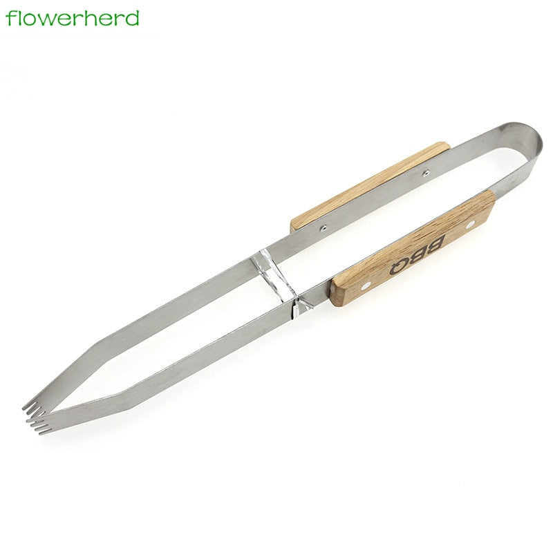3-Piece Barbecue Grilling Utensils Set with Wood Handles by HitMyNeed