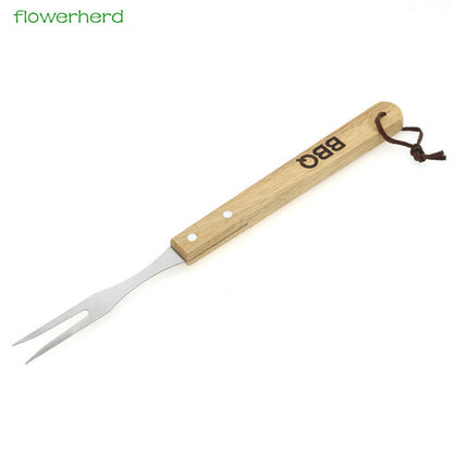 3-Piece Barbecue Grilling Utensils Set with Wood Handles by HitMyNeed