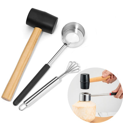 3-Piece Coconut Opening and Scraping Tool Set by HitMyNeed