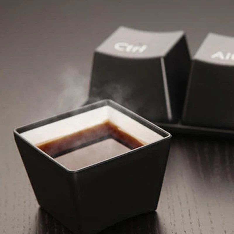 3‑Piece Keyboard Key Mug Set - Black Ctrl Alt Del by HitMyNeed