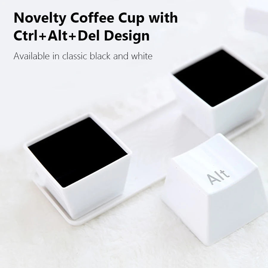 3‑Piece Keyboard Key Mug Set - Black Ctrl Alt Del by HitMyNeed