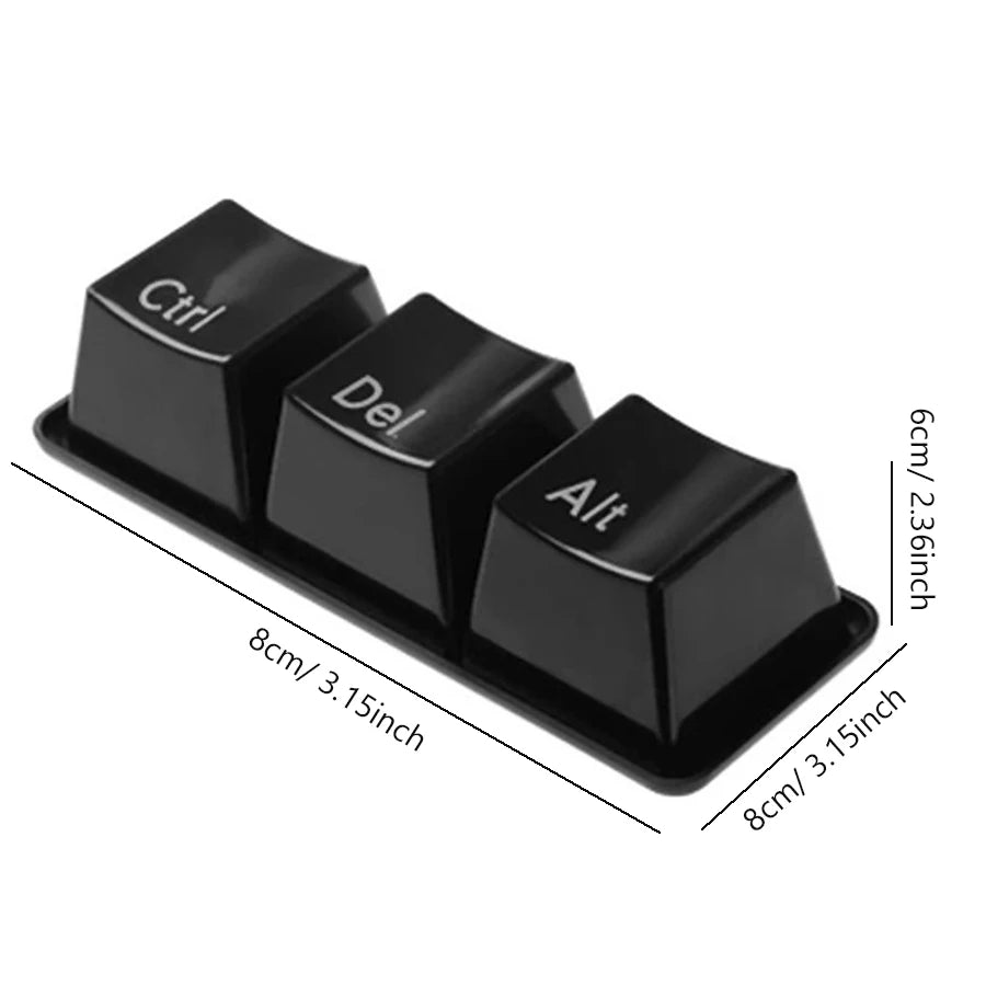 3‑Piece Keyboard Key Mug Set - Black Ctrl Alt Del by HitMyNeed