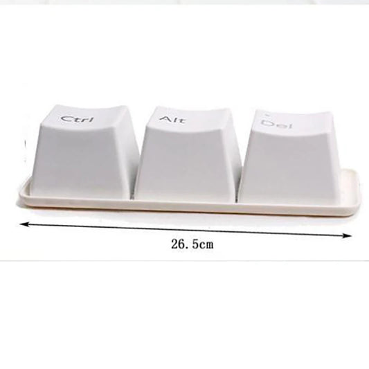 3‑Piece Keyboard Key Mug Set - Black Ctrl Alt Del white by HitMyNeed