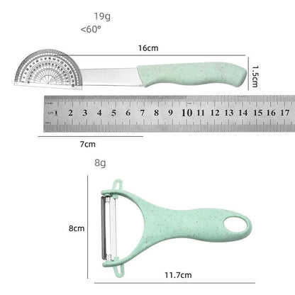 3‑Piece Stainless Steel Knife, Peeler & Board Set by HitMyNeed