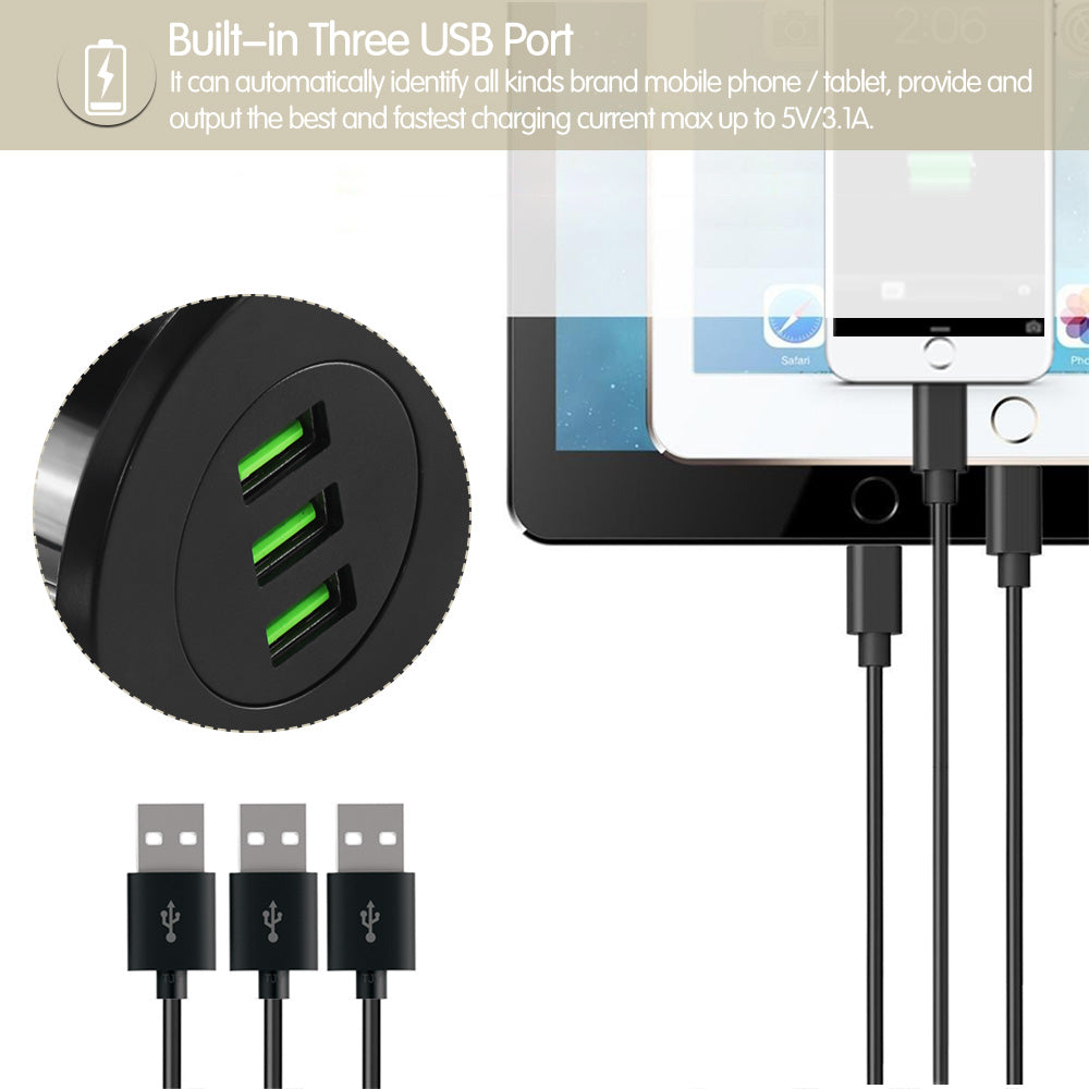 3-Port USB Desktop Charger Hidden in Desk Grommet by HitMyNeed