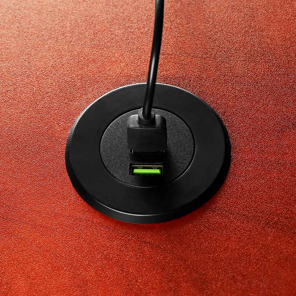 3-Port USB Desktop Charger Hidden in Desk Grommet by HitMyNeed