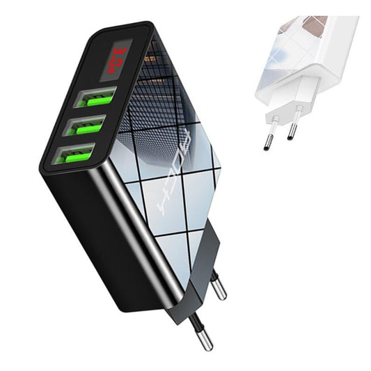 3-Port USB Fast Charger with LED Voltage Display by HitMyNeed