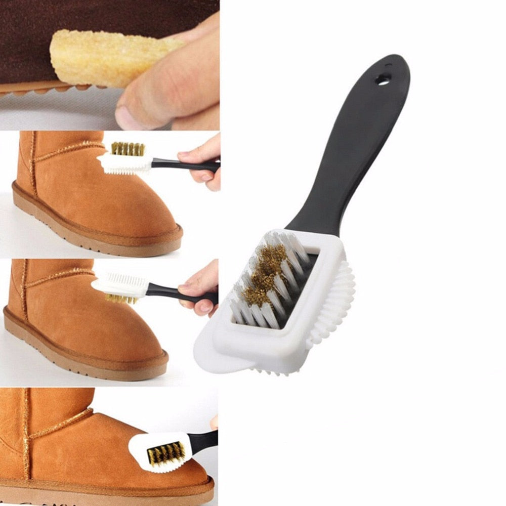 3-Sided Suede Cleaning Brush with Ergonomic Handle by HitMyNeed