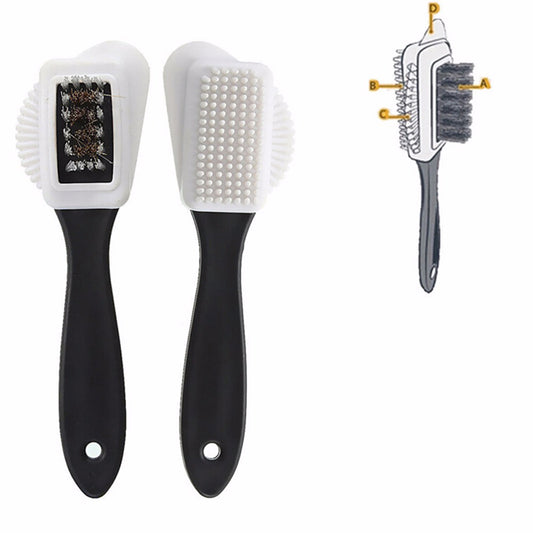 3-Sided Suede Shoe Brush with Ergonomic Handle by HitMyNeed