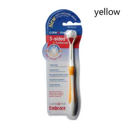3-Sided Toddler Toothbrush with Soft Silicone Bristles by HitMyNeed