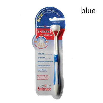 3-Sided Toddler Toothbrush with Soft Silicone Bristles by HitMyNeed